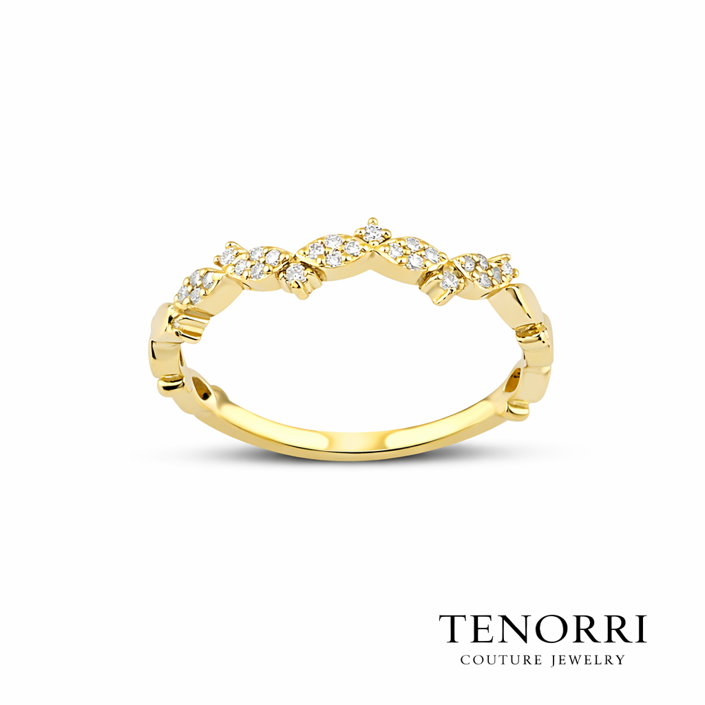 TENORRI diamond band ring 0.12ct 14K gold