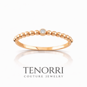 TENORRI diamond beaded ring 0.02ct 14K gold minimalist