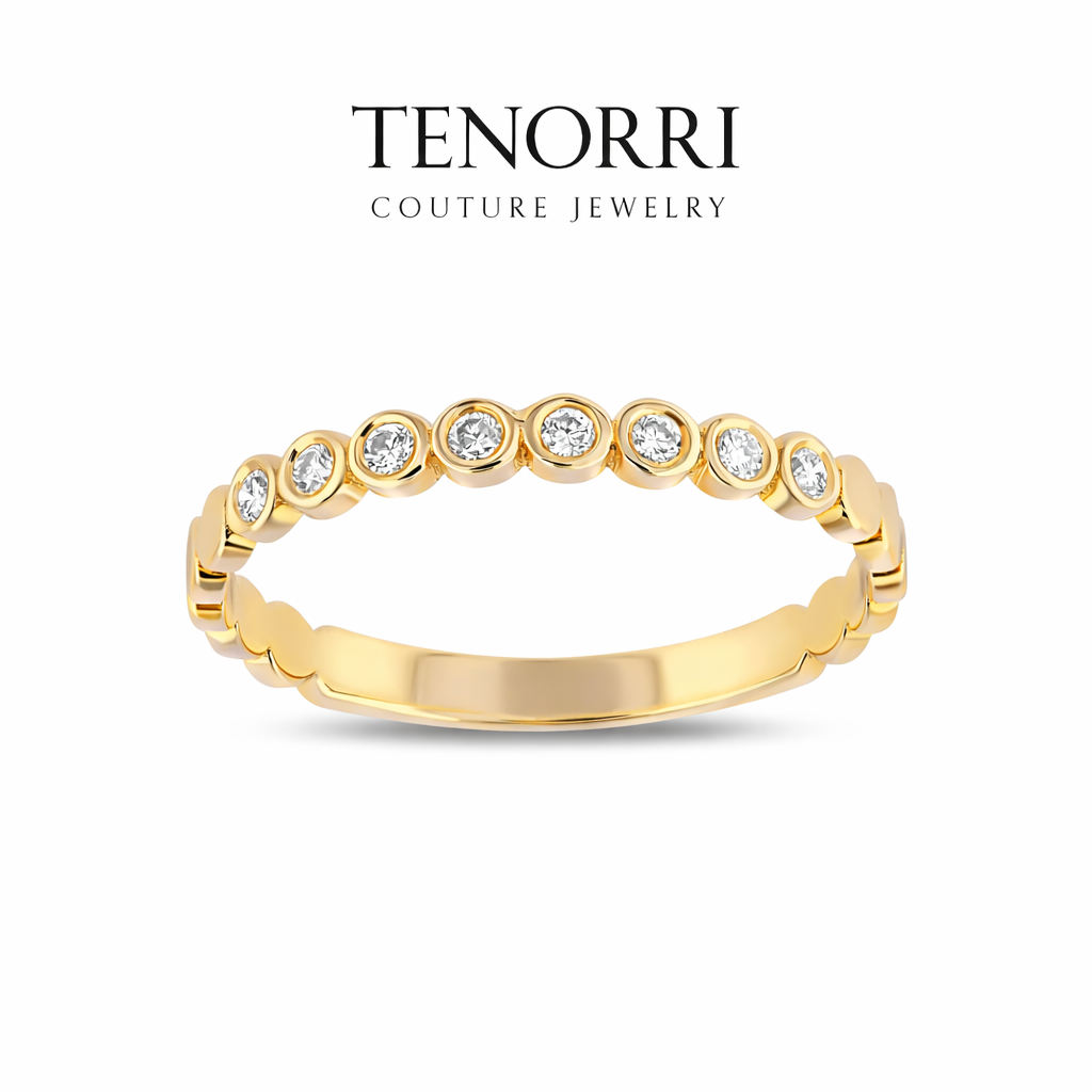 TENORRI diamond bezel ring 0.12ct 14K gold