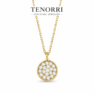 TENORRI diamond cluster pendant necklace 0.10ct 14K gold