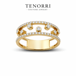 TENORRI diamond double band ring 0.44ct 14K gold