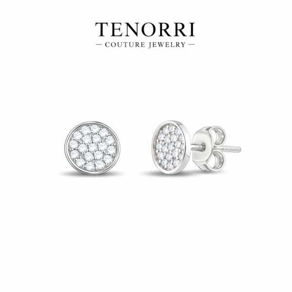 Diamond cluster stud earrings TENORRI 14K gold 0.20ct