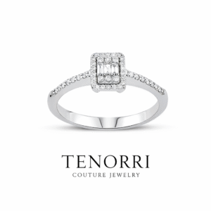 TENORRI diamond halo ring 0.17ct 14K gold