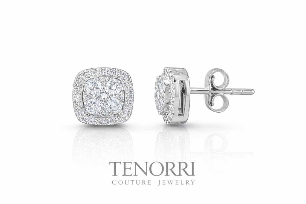 TENORRI diamond stud earrings 0.52ct 14K white gold