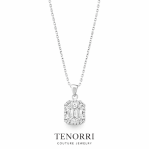 TENORRI diamond pendant 0.32ct 14K white gold halo