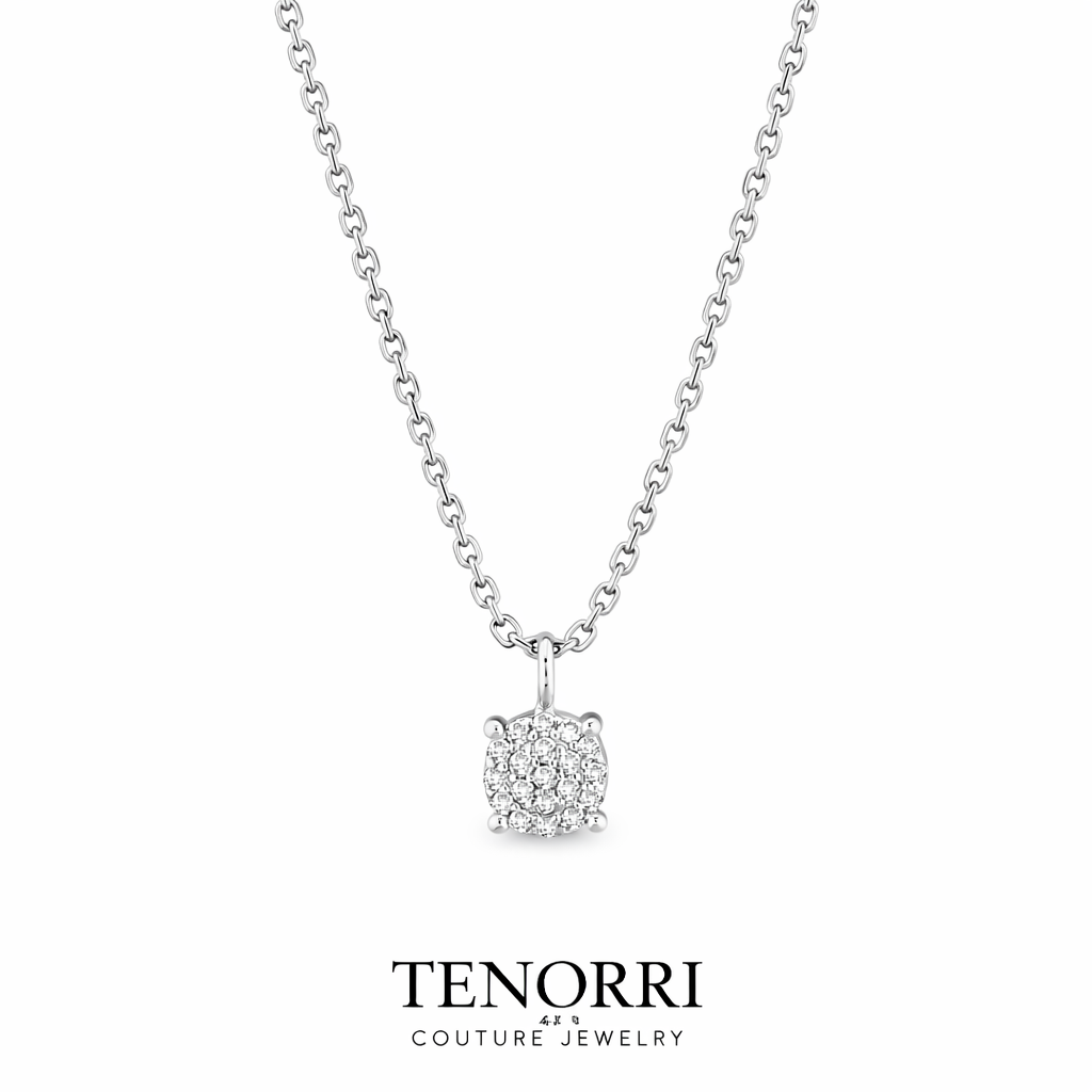 TENORRI mini diamond pendant 0.06ct white gold 4.68mm