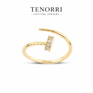 TENORRI diamond open ring 0.08ct 14K gold