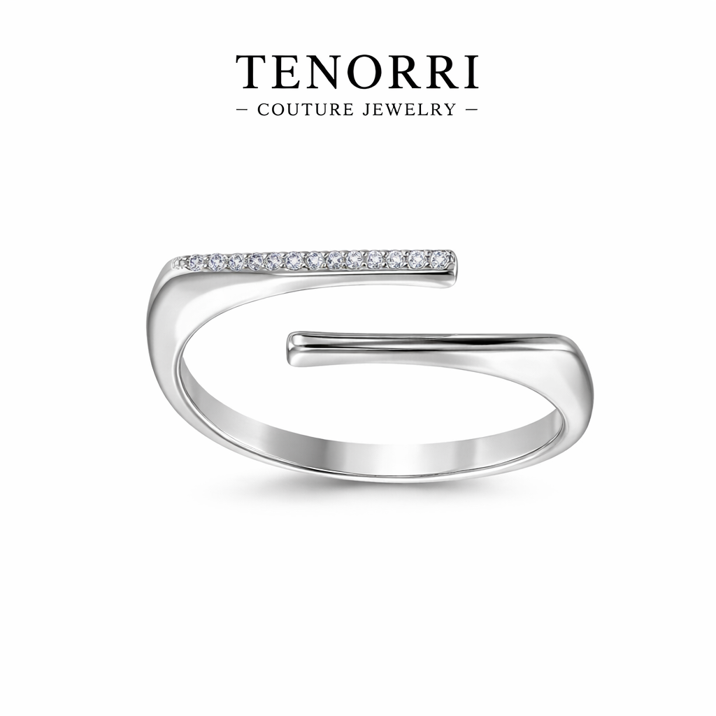 TENORRI diamond open wrap ring 0.06ct 14K gold