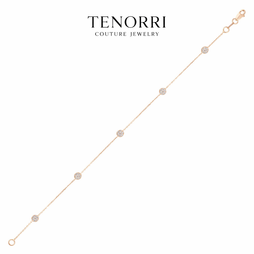 TENORRI diamond station bracelet 0.27ct 14K gold