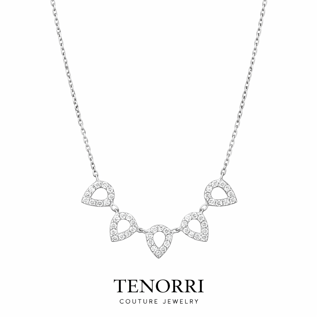 TENORRI diamond teardrop necklace 0.20ct 14K gold