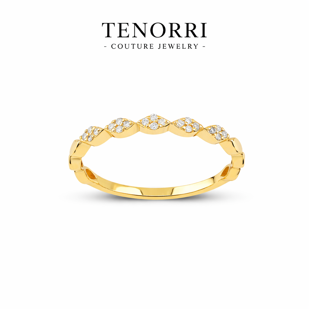 TENORRI diamond wave ring 0.07ct 14K gold