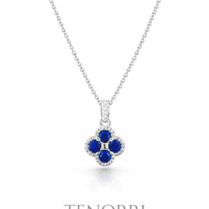 TENORRI sapphire necklace 0.30ct 14K white gold diamonds 0.01ct