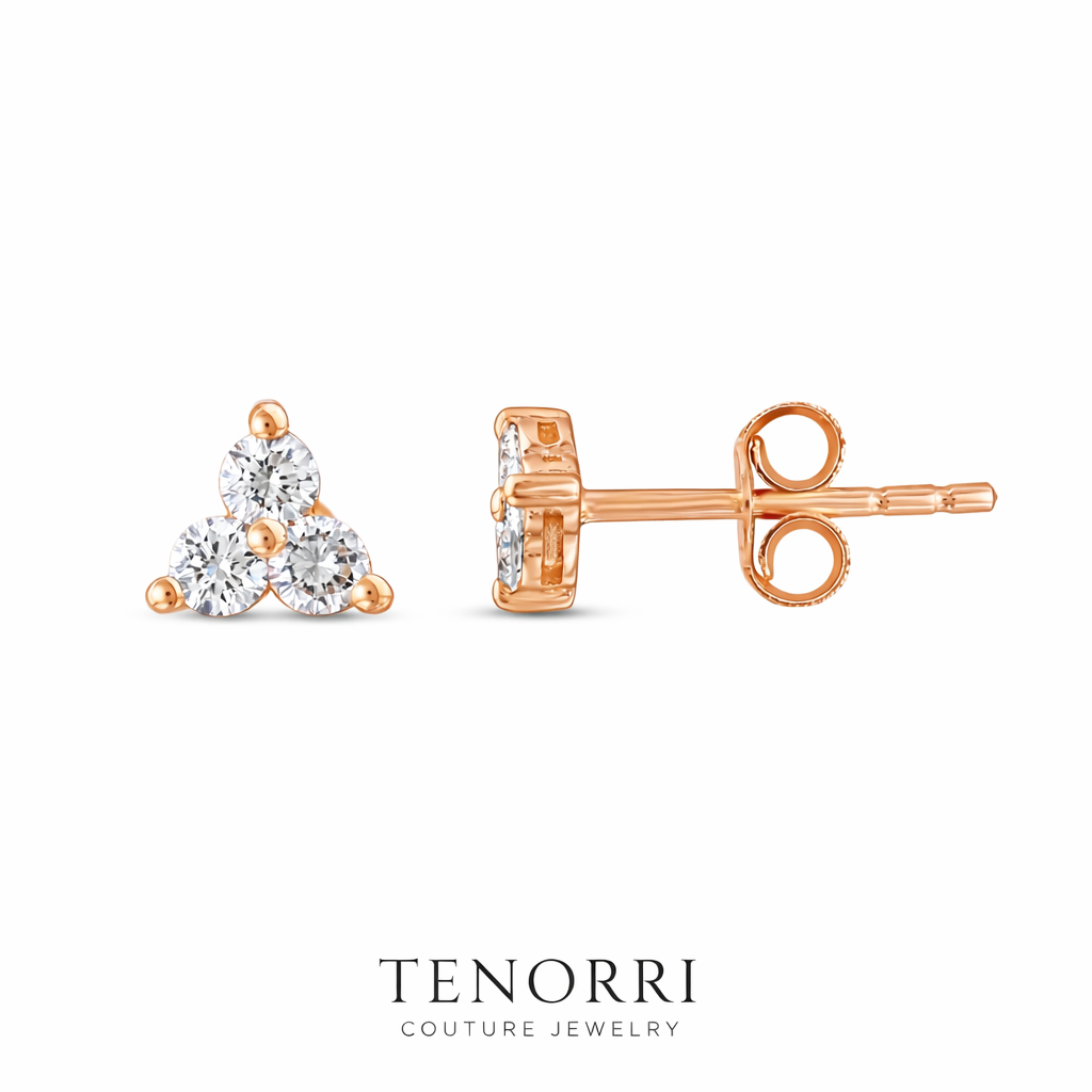 TENORRI diamond trio earrings 0.24ct 14K gold