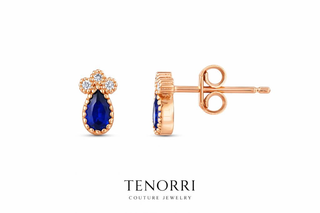 TENORRI sapphire diamond earrings 0.45ct 14K gold