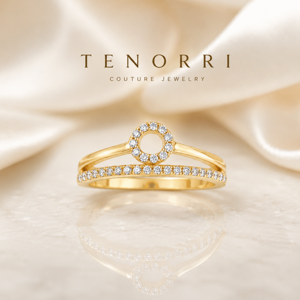 TENORRI 14K gold diamond circle ring