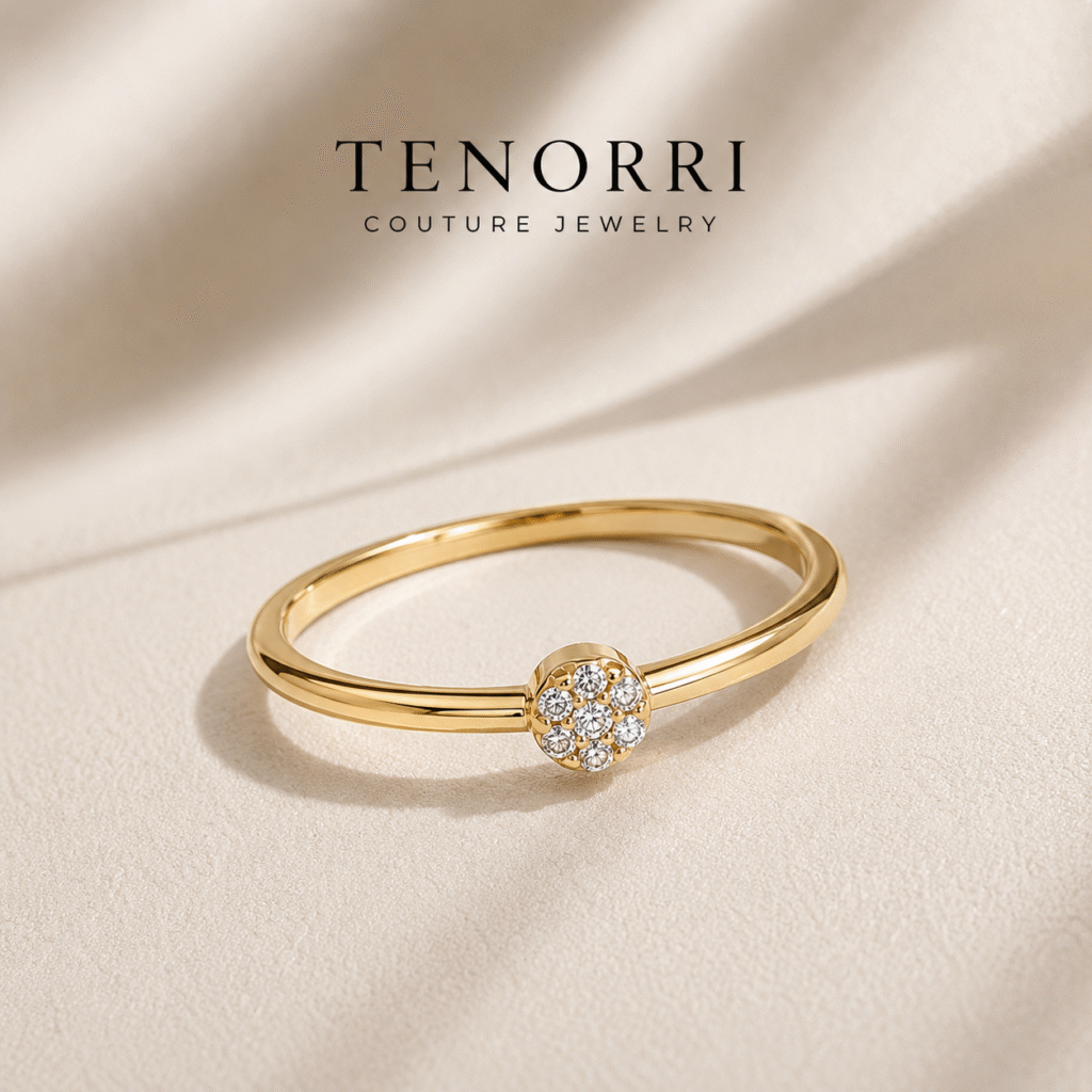 TENORRI 14K gold diamond cluster ring