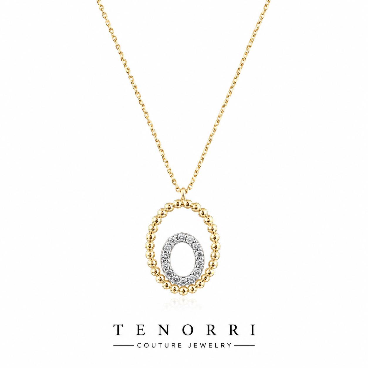 Овално диамантено колие TENORRI от 14K злато