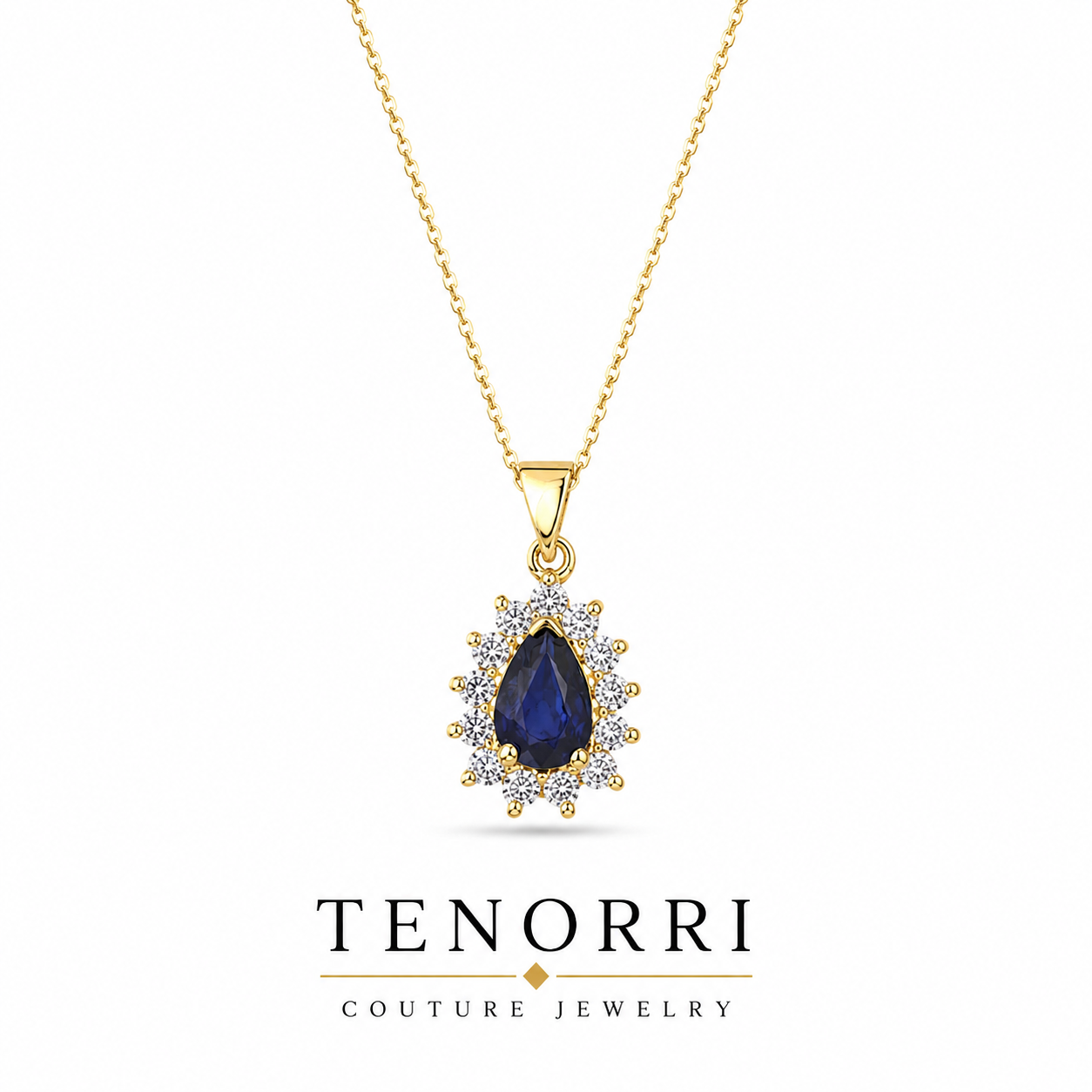 TENORRI колие от 14К злато със сапфир и диаманти