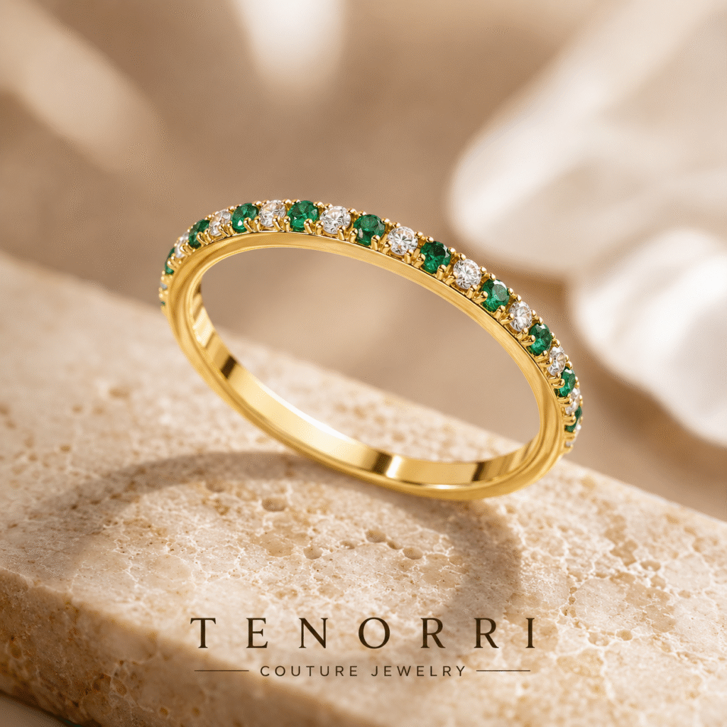 TENORRI EMERALD ETERNITY пръстен с изумруди и диаманти от 14K злато