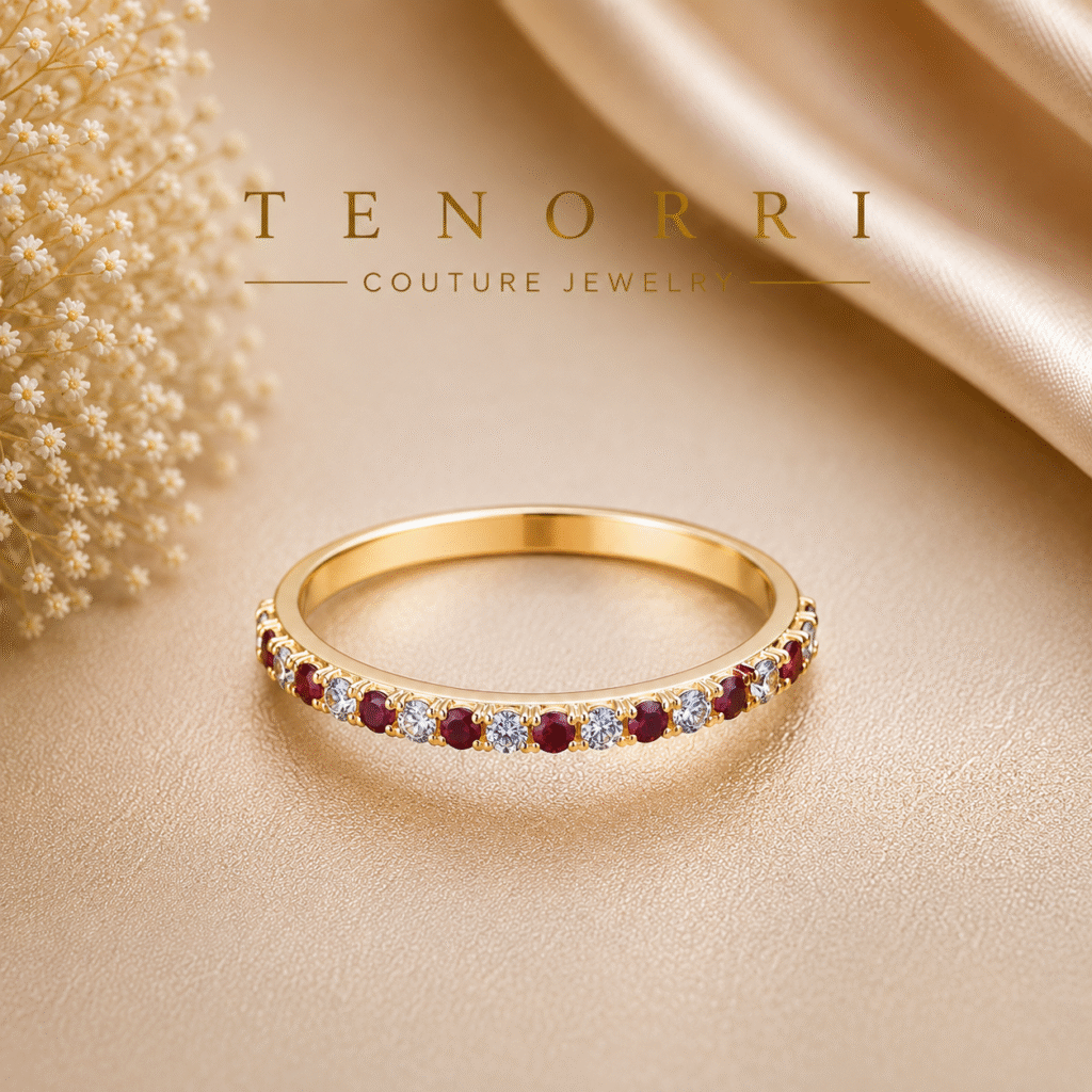 TENORRI RUBINA ruby ring in yellow gold with natural diamonds
