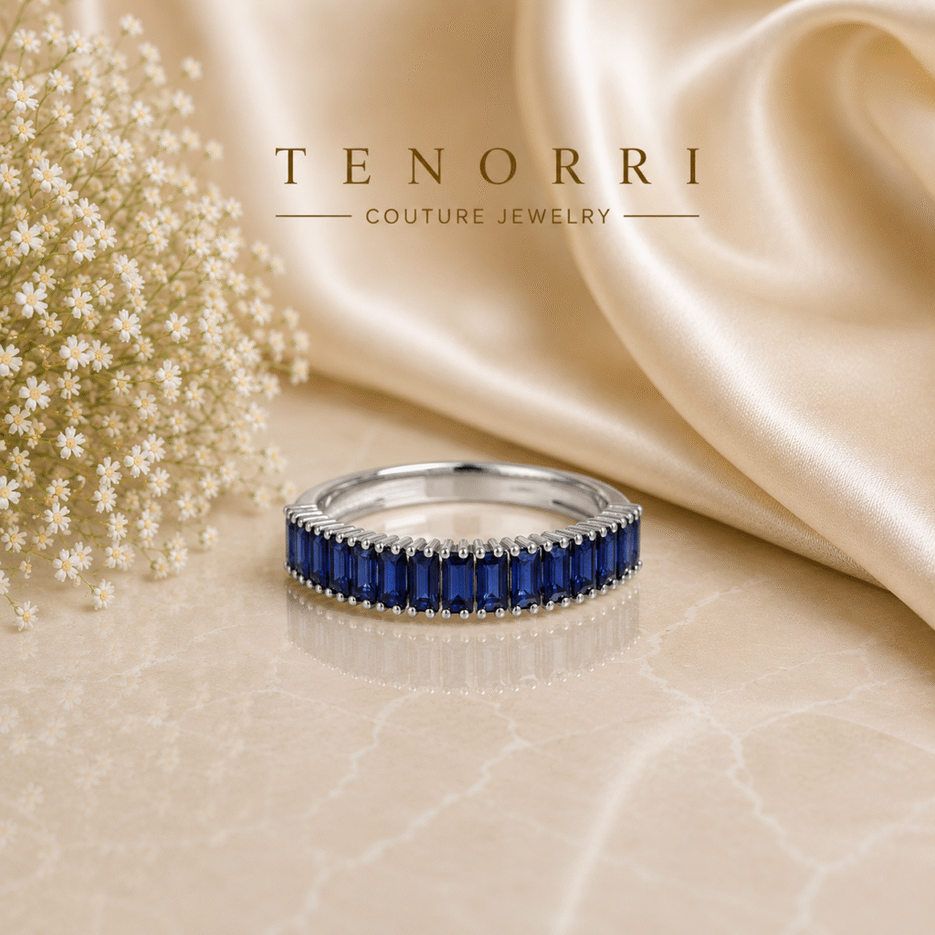 TENORRI SAPPHIRE ETERNITY ring in white gold with natural sapphires
